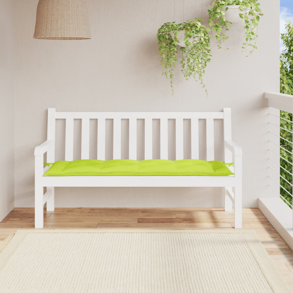 VidaXL cojín para banco de jardín 150x50x7 cm tela oxford verde brillante