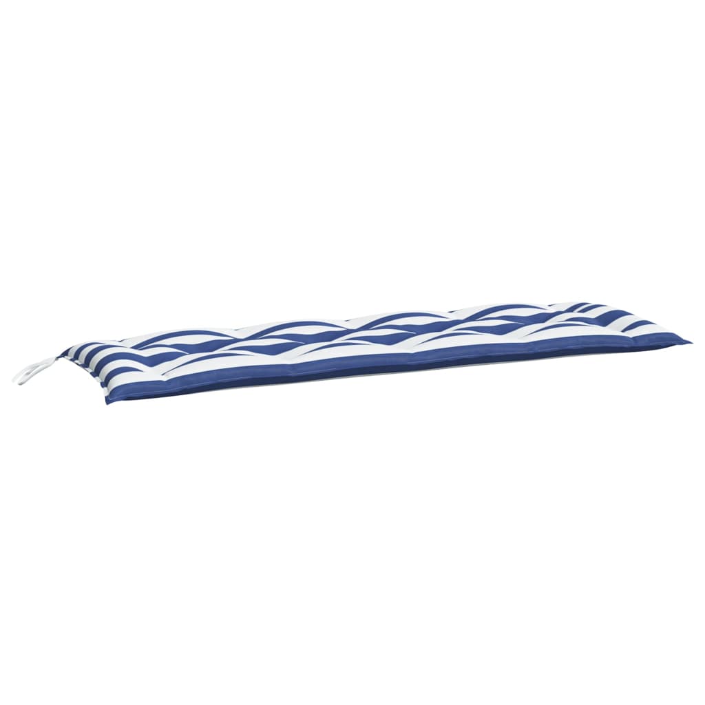 Vidaxl Garden Banch Cushion 150x50x7cm tessuto bianco e blu a strisce