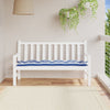 Vidaxl Garden Banch Cushion 150x50x7cm tessuto bianco e blu a strisce