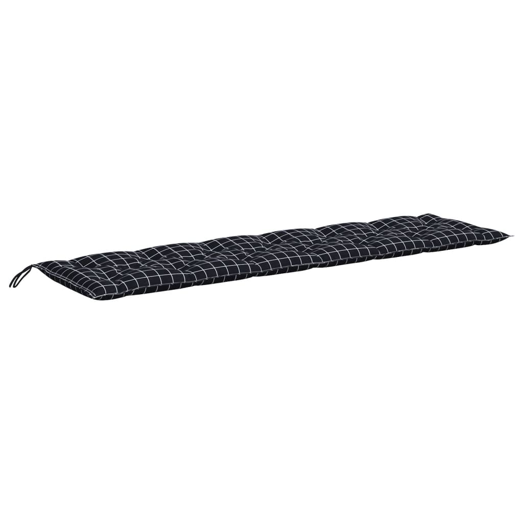 Vidaxl Garden Bench Cushion 150x50x7 CM Oxford Fabric Patrón de diamante Negro