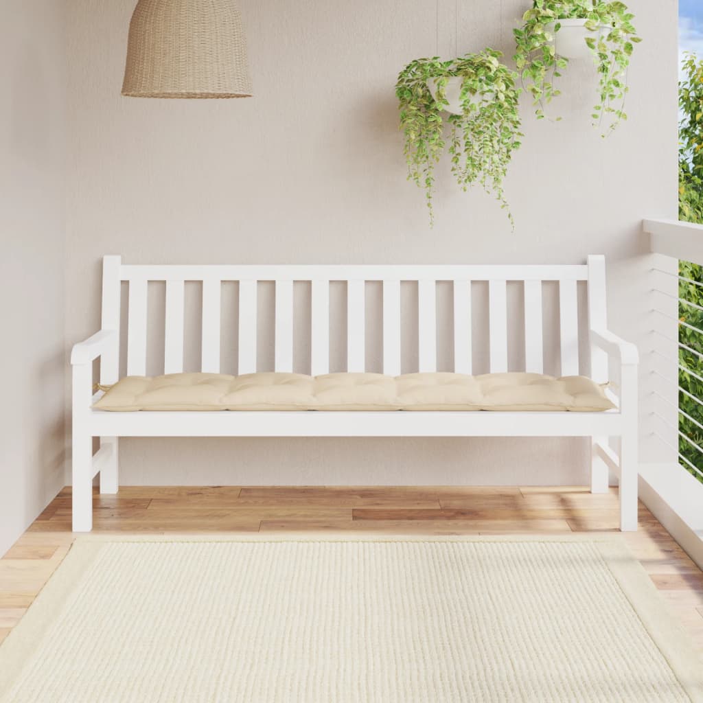 VidaXL cojín para banco de jardín 180x50x7 cm tela oxford beige