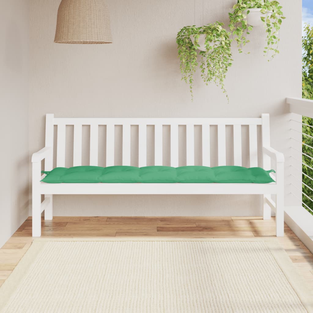 VidaXL cojín para banco de jardín 180x50x7 cm tela oxford verde