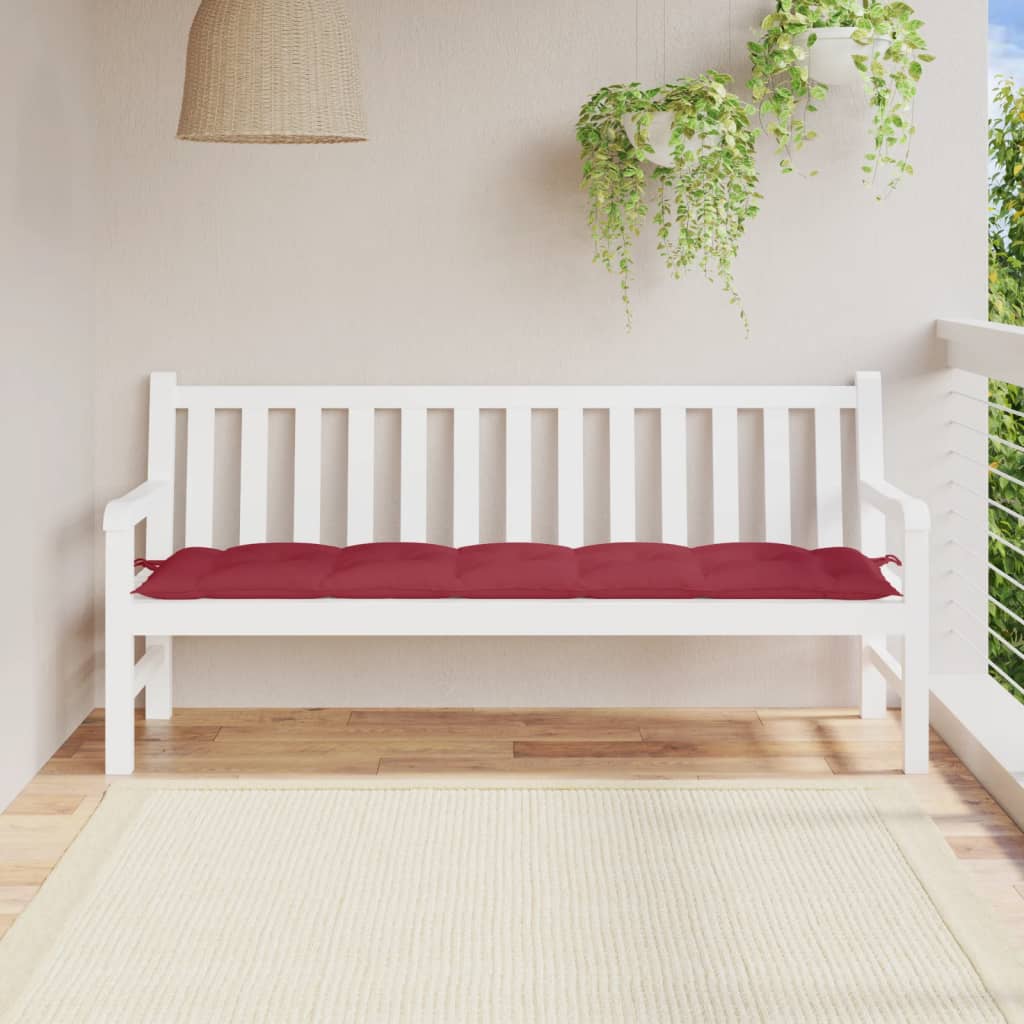 Vidaxl Garden Bench Cushion 180x50x7 CM Oxford Fabric Wine Red
