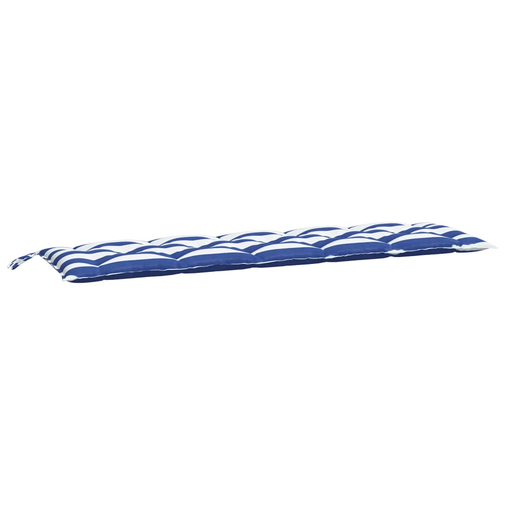 Vidaxl Bank Cushion Striped 180x50x7 cm tessuto bianco e blu a strisce