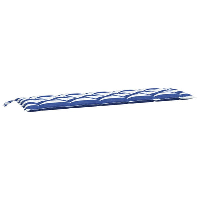 Vidaxl Bank Cushion Striped 180x50x7 cm tessuto bianco e blu a strisce