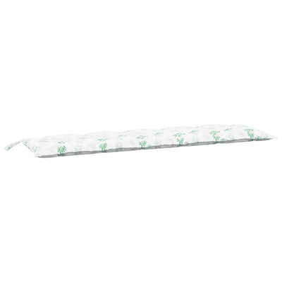 Vidaxl Garden Banch Cushion 180x50x7 cm Modello di foglie in tessuto Oxford