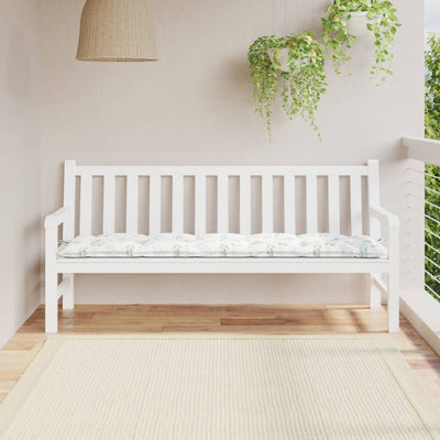 Vidaxl Garden Banch Cushion 180x50x7 cm Modello di foglie in tessuto Oxford