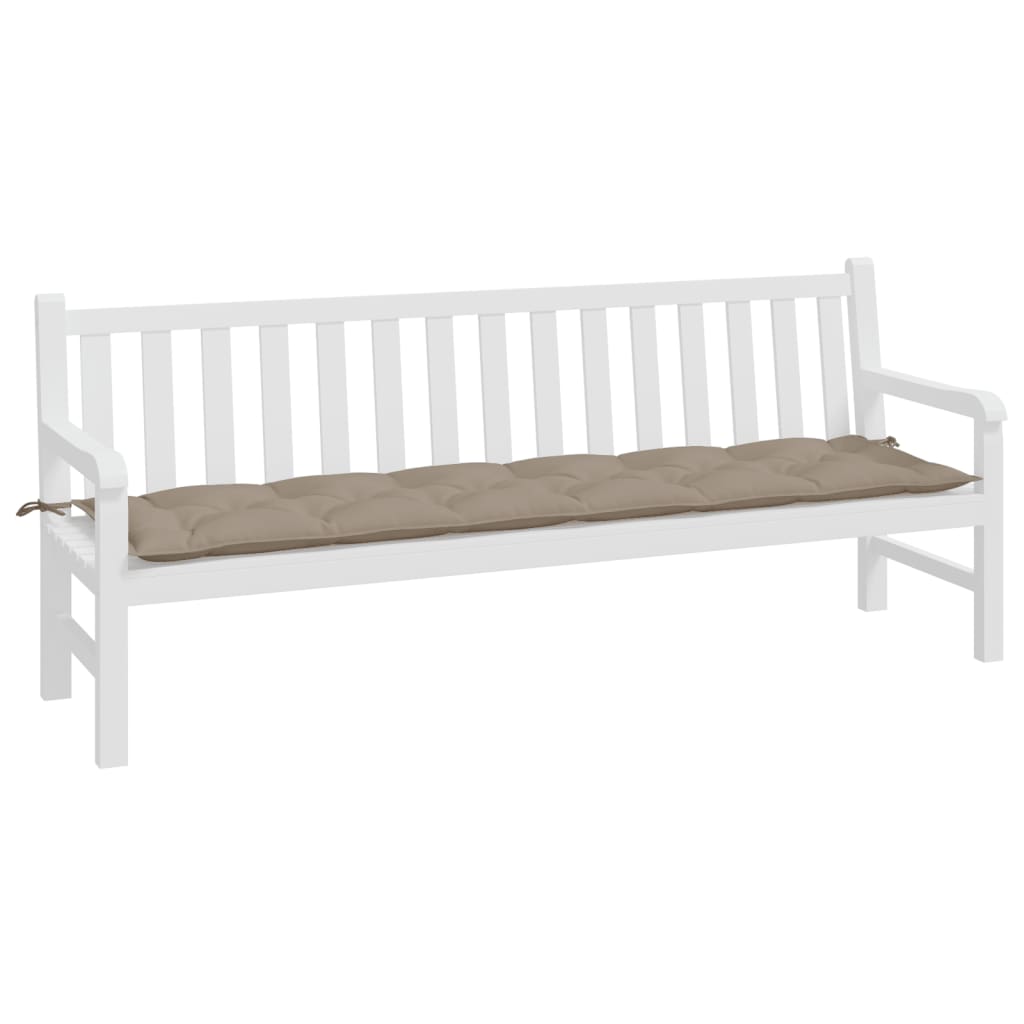 Vidaxl Garden Banch Cushion 200x50x7 cm Tessuto Oxford Taupe