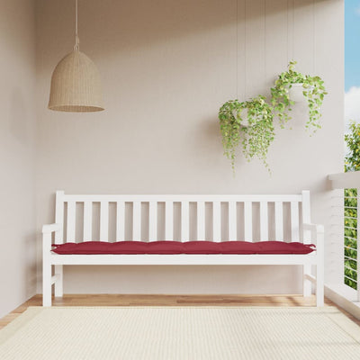 Vidaxl Garden Bench Cushion 200x50x7 CM Oxford Fabric Wine Red