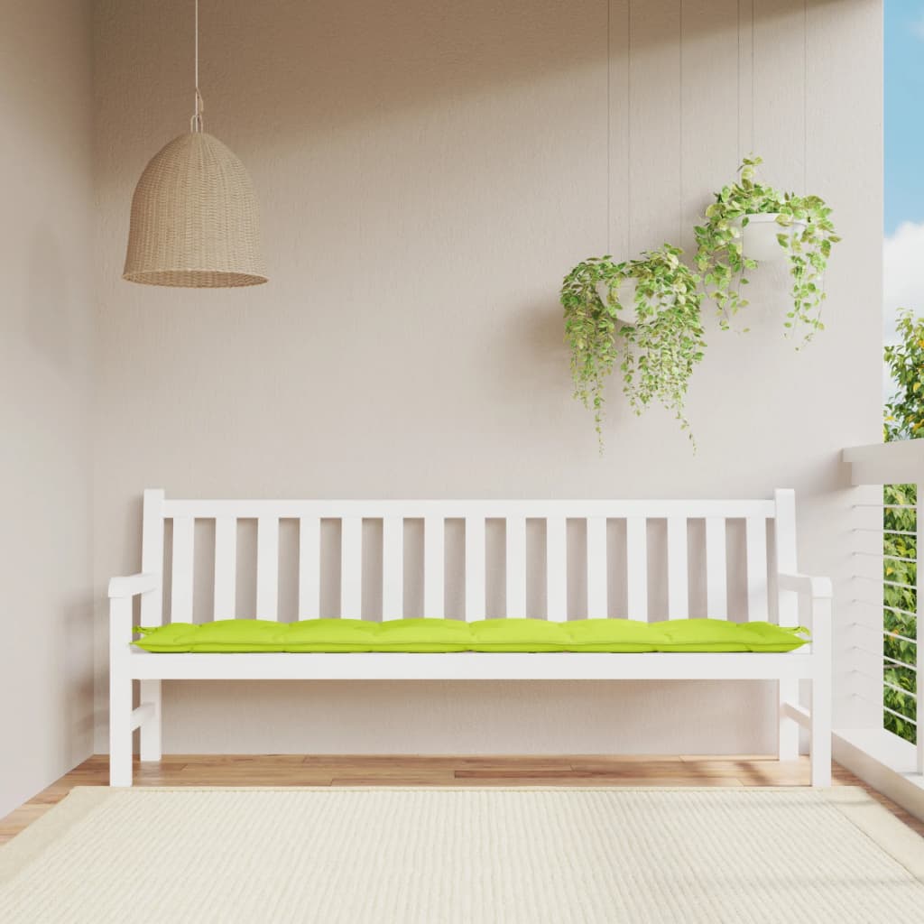 Vidaxl Garden Banch Cushion 200x50x7 cm Tessuto Oxford Verde chiaro