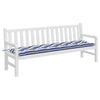 Vidaxl Garden Banch Cushion Striped 200x50x7 cm tessuto bianco e blu