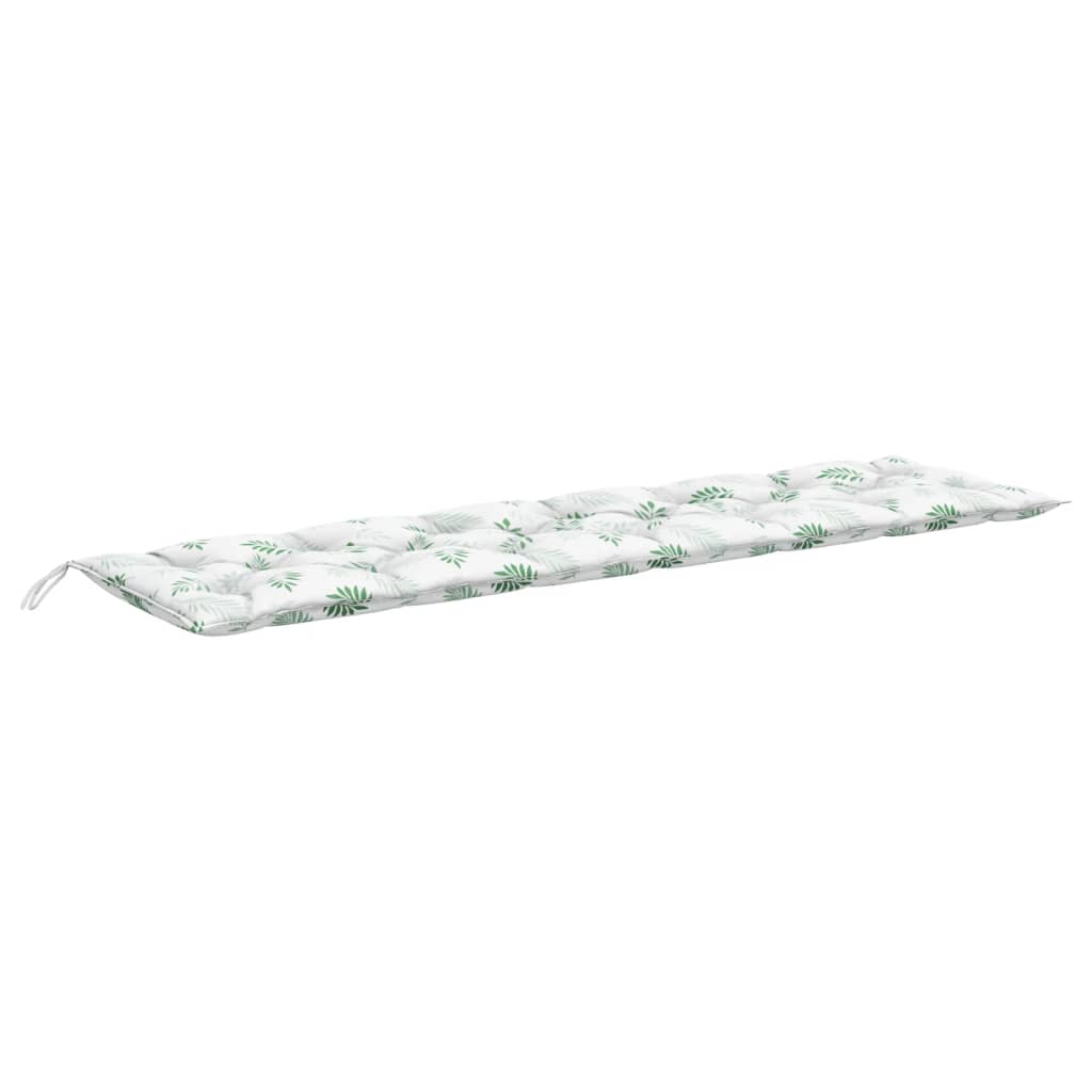 Vidaxl Garden Bench Cushion Patrón de hoja de 200x50x7 CM tela