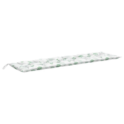 Vidaxl Garden Bench Cushion Patrón de hoja de 200x50x7 CM tela