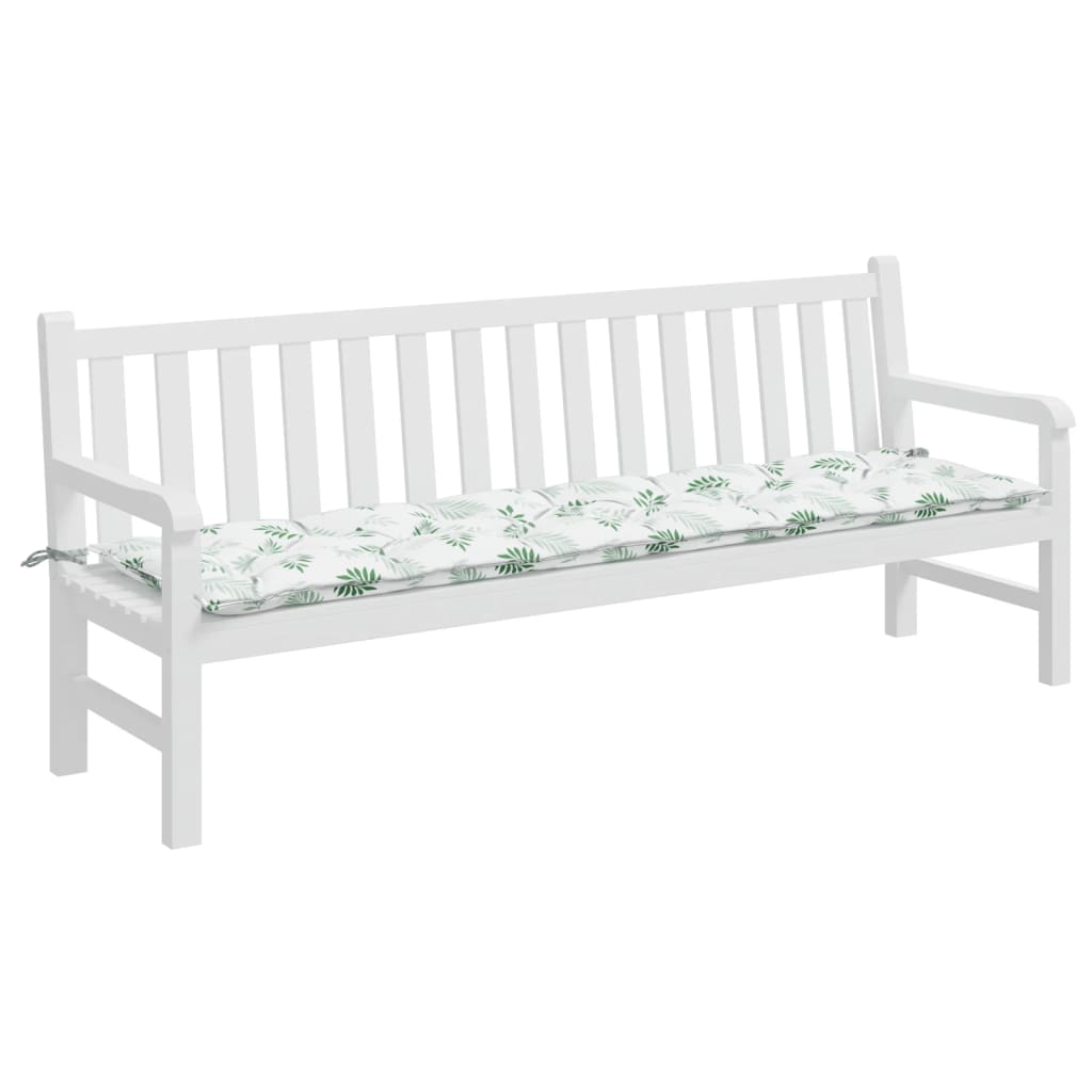 Vidaxl Garden Banch Cushion Leaf Pattern 200x50x7 cm tessuto