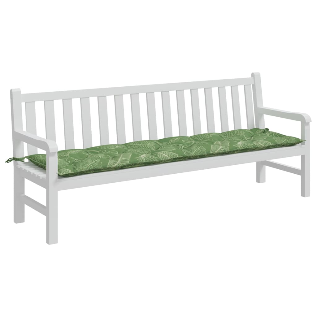 Vidaxl Garden Bench Cushion Patrón de hoja de 200x50x7 CM Fabricación
