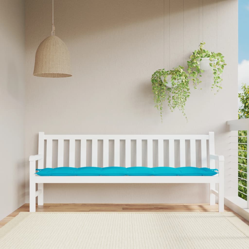 Vidaxl Garden Banch Cushion 200x50x7 cm tessuto turchese