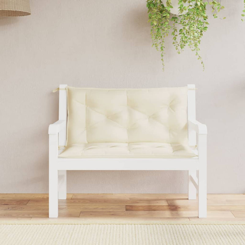 Vidaxl Garden Bench Cushions 2 PCS 100x50x7 CM Oxford Fabric crème