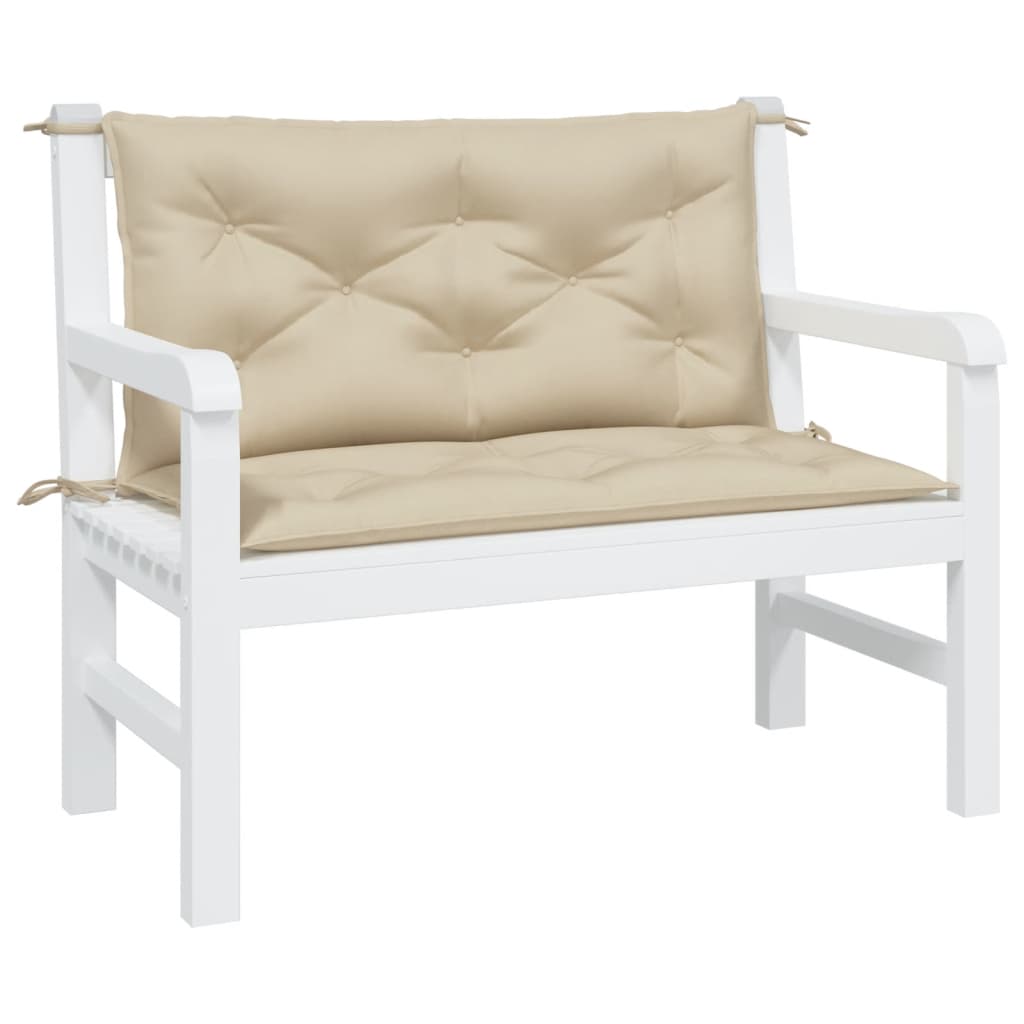 Vidaxl Garden Bench Cushions 2 PCS 100x50x7 cm Tessuto Oxford Beige