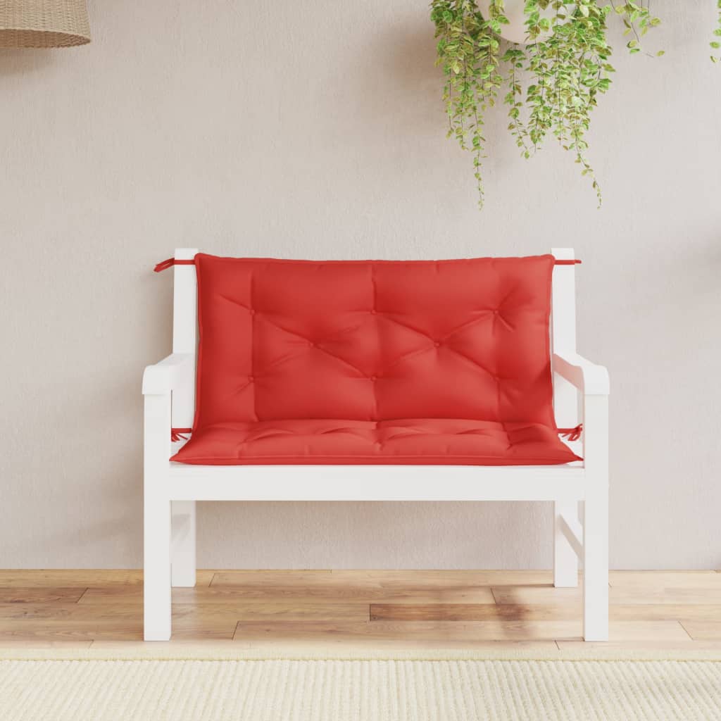 Vidaxl Garden Banch Cushions 2 PCS 100x50x7 cm tessuto rosso rosso rosso