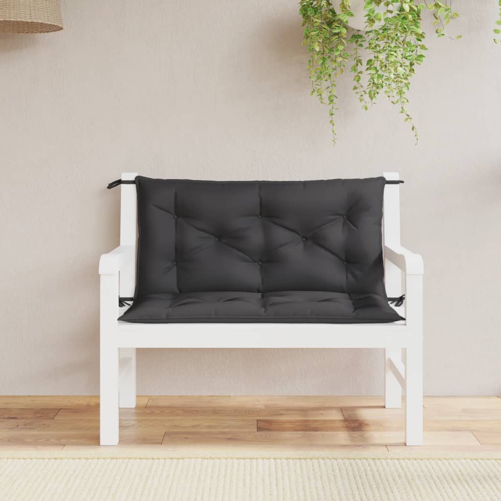 Vidaxl Garden Bench Cushions 2 St 100x50x7 cm tessuto oxford nero