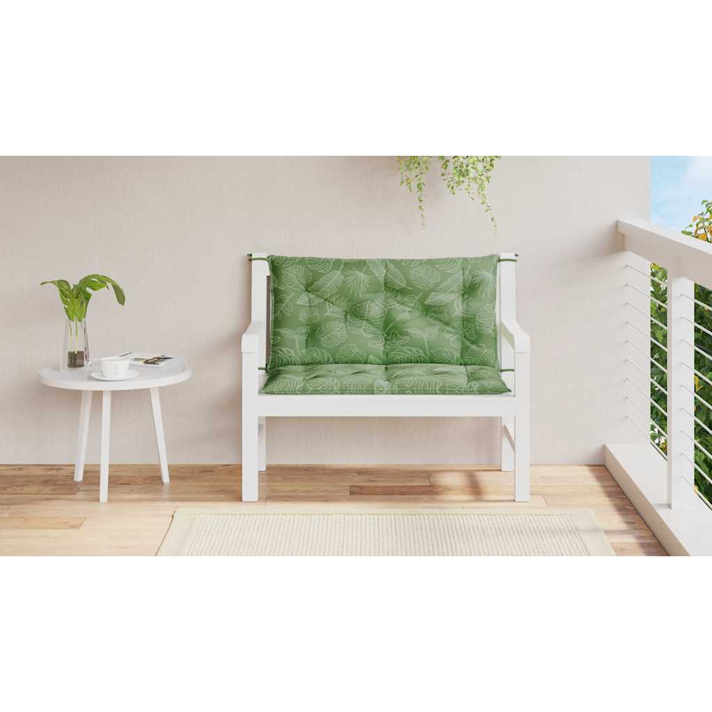 Vidaxl Garden Bench Cushions 2 pezzi Modello fogliare 100x50x7 cm tessuto