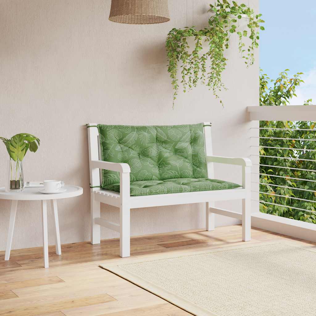 Vidaxl Garden Bench Cushions 2 pezzi Modello fogliare 100x50x7 cm tessuto