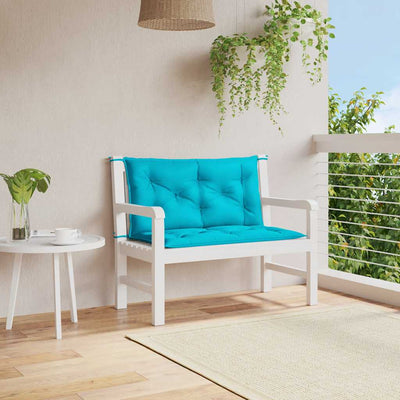Vidaxl tuinbankkussens 2 st 100x50x7 cm stof turquoise