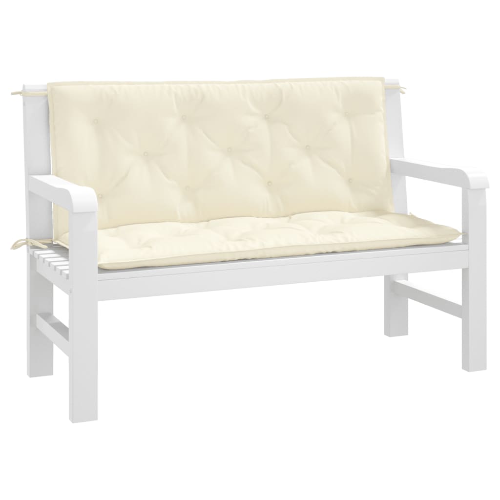 Vidaxl Garden Bench Cushions 2 PCS 120x50x7 CM Oxford Fabric crèmewit