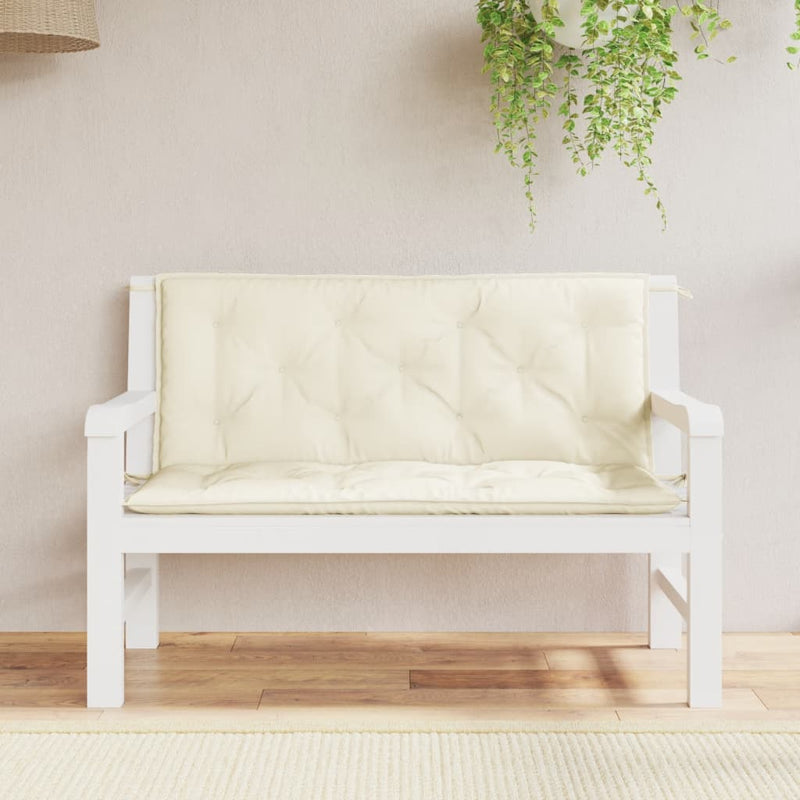 Vidaxl Garden Bench Cushions 2 PCS 120x50x7 CM Oxford Fabric crèmewit