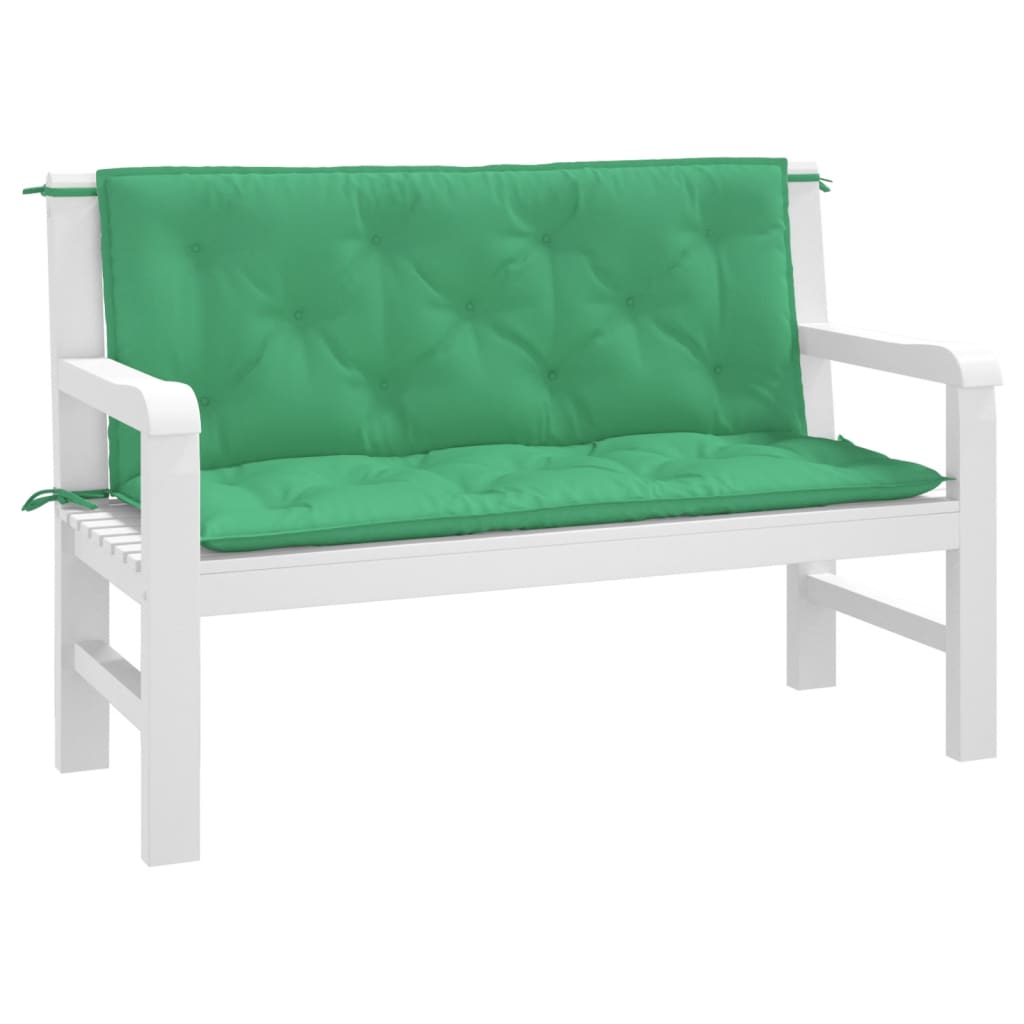 Vidaxl Garden Banch Cushions 2 PCS 120x50x7 cm tessuto Oxford verde