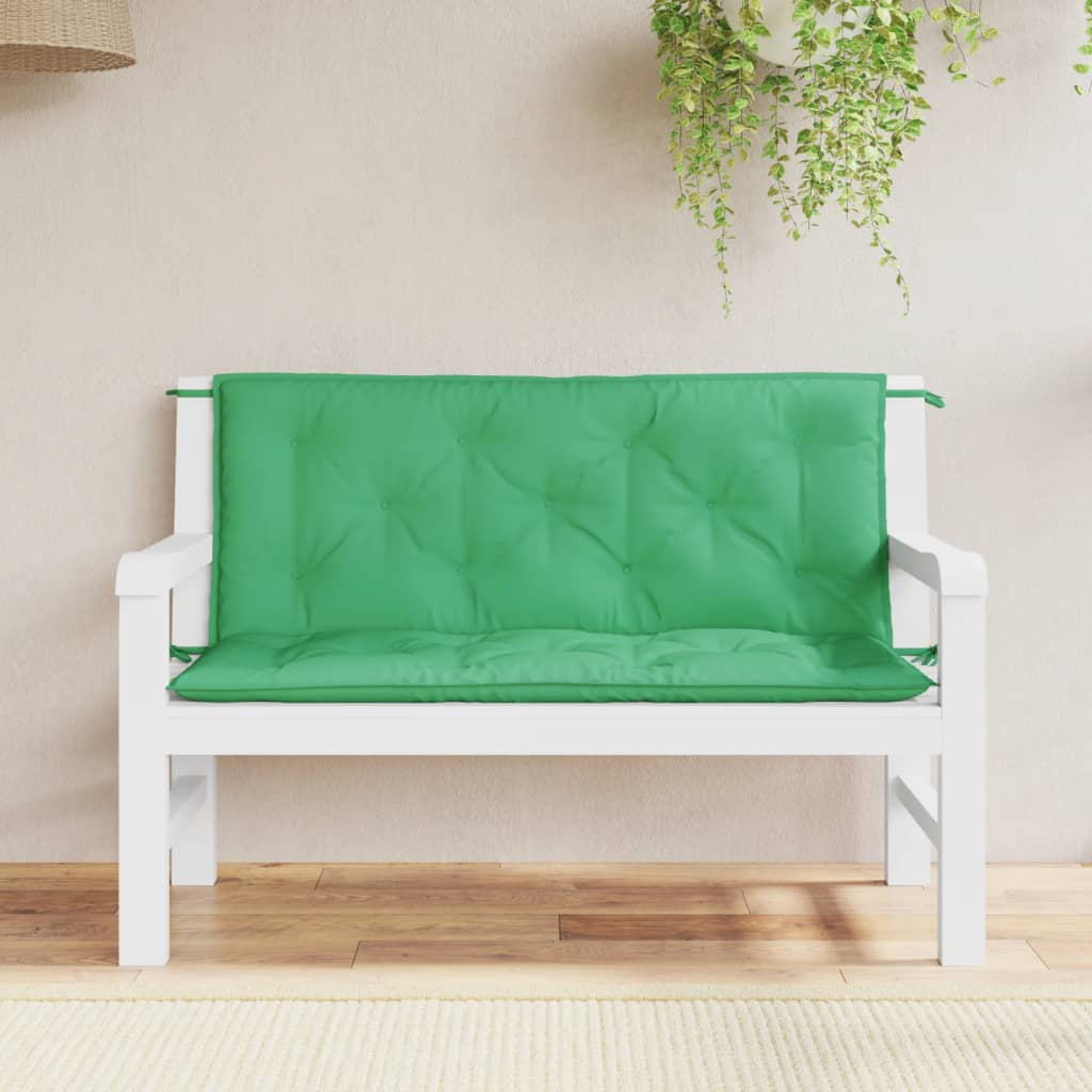 Vidaxl Garden Banch Cushions 2 PCS 120x50x7 cm tessuto Oxford verde