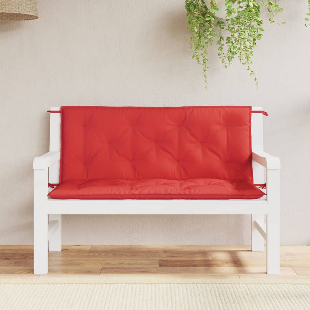 Vidaxl Garden Bench Cushions 2 PCS 120x50x7 cm tessuto Oxford rosso