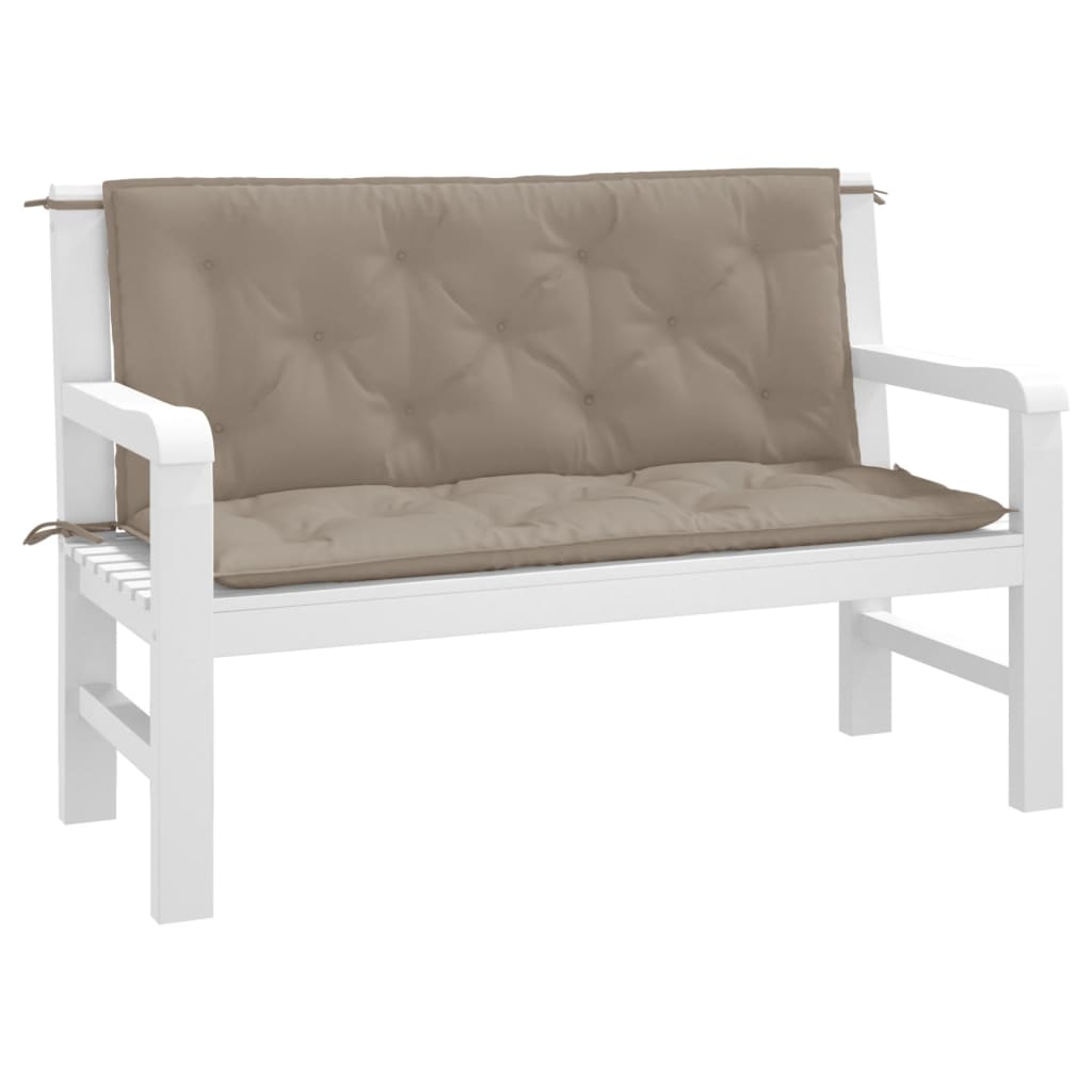 Vidaxl Garden Bench Cushions 2 PCS 120x50x7 CM Oxford Fabric Taupe