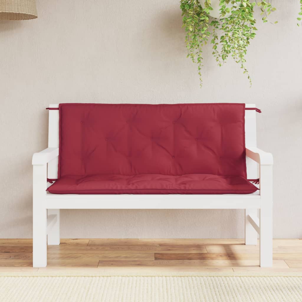 Vidaxl Garden Bench Cushions 2 PCS 120x50x7 CM Oxford Fabric Wine Red