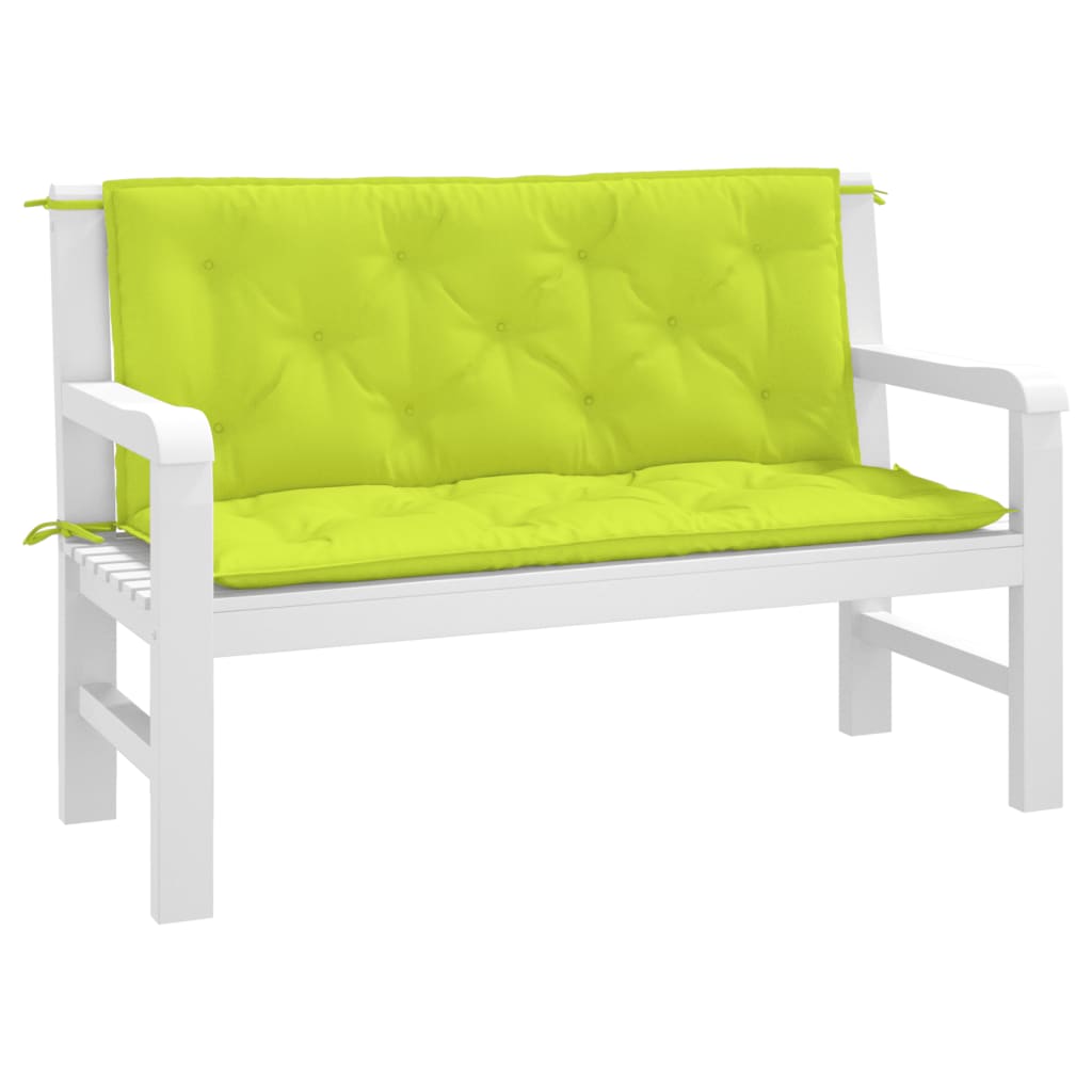 Vidaxl Garden Banch Cushions 2 PCS 120x50x7 cm tessuto oxford chiaro verde