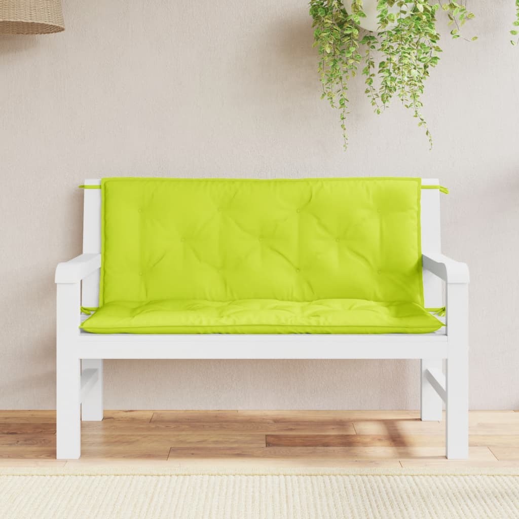 Vidaxl Garden Banch Cushions 2 PCS 120x50x7 cm tessuto oxford chiaro verde