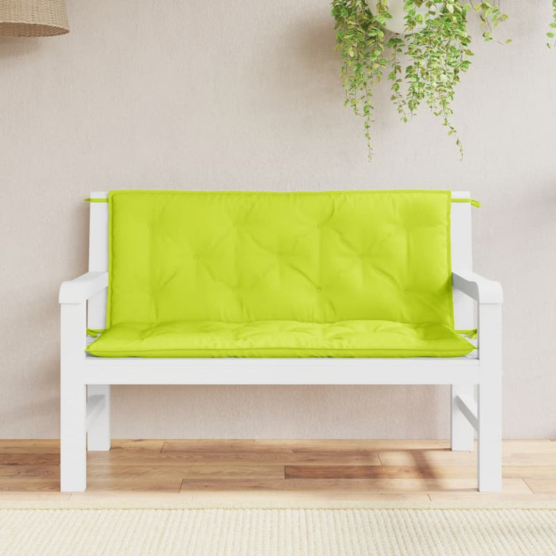 Vidaxl Garden Banch Cushions 2 PCS 120x50x7 cm tessuto oxford chiaro verde