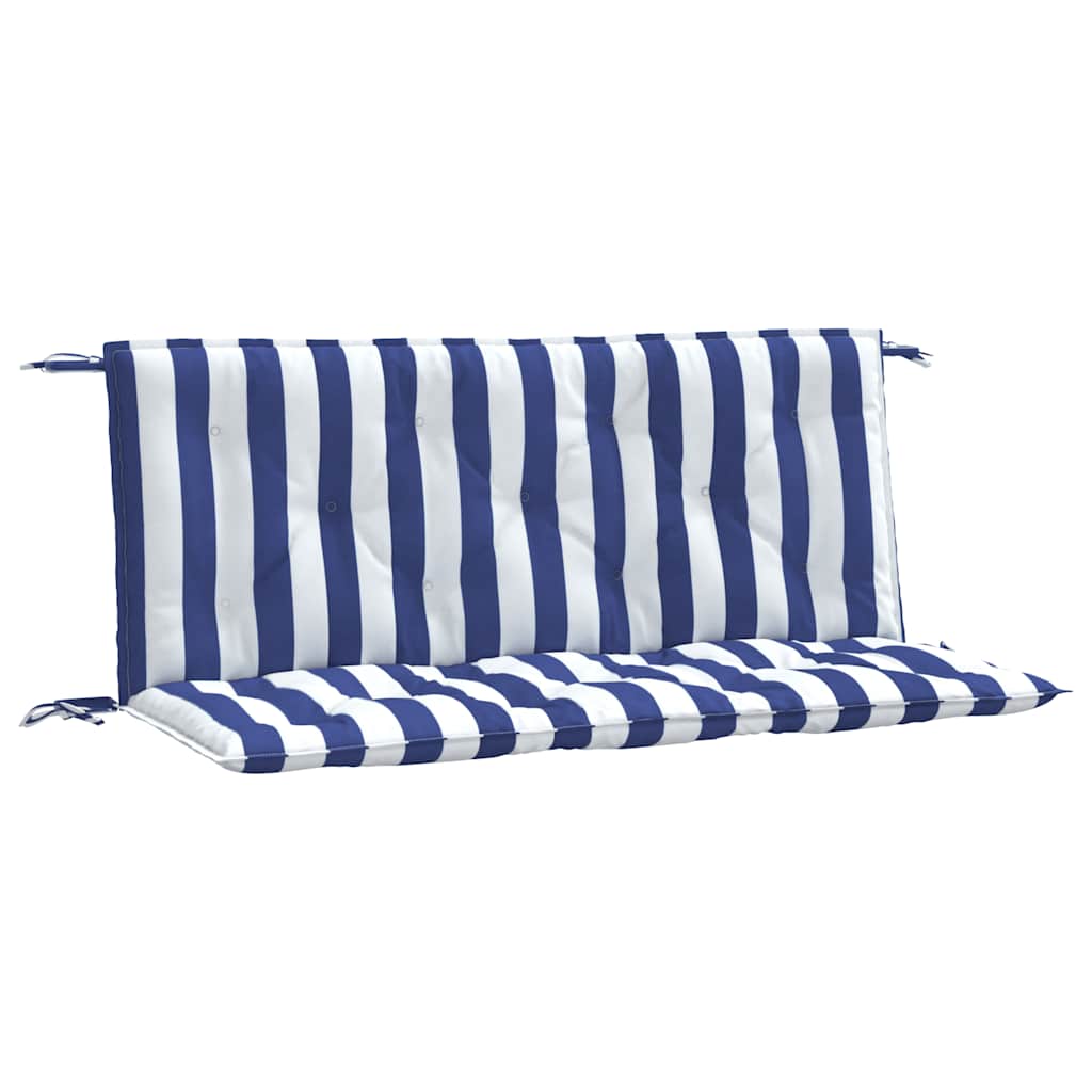 Vidaxl Garden Bench Cushions 2 St Striped 120x50x7 CM tela blanca y azul