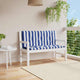 Vidaxl Garden Bench Cushions 2 St Stried 120x50x7 cm tessuto bianco e blu