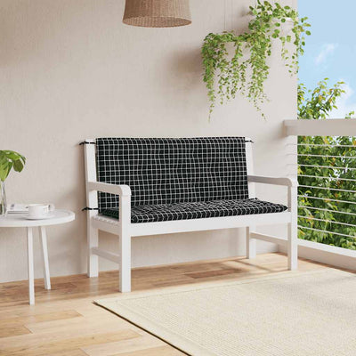 Vidaxl Garden Bench Cushions 2 Patrón de Stedman 120x50x7 CM Fabric Negro