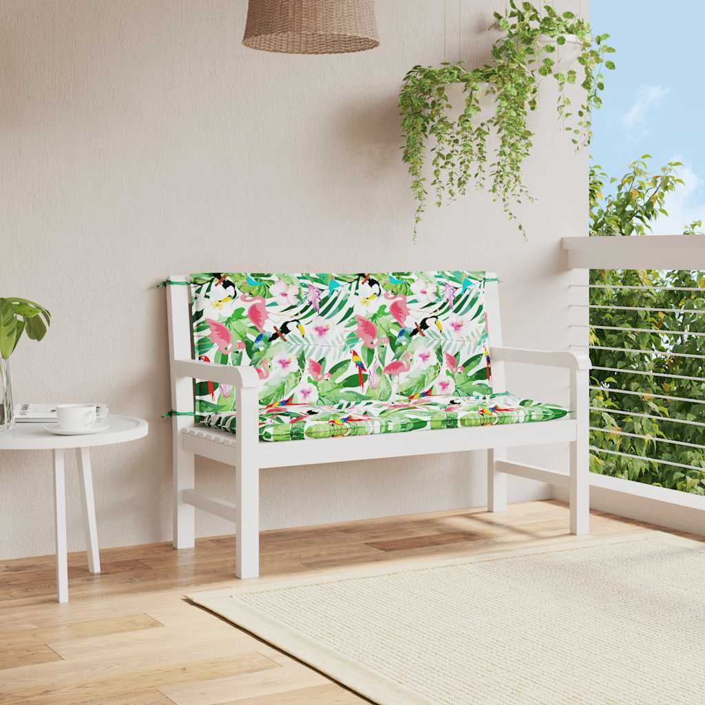 Vidaxl Garden Bench Cushions 2 PCS 120x50x7 CM Fabric Multi -Colored