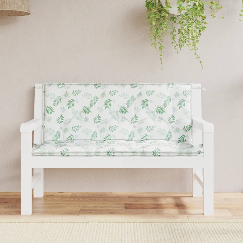 Vidaxl Garden Bench Cushions 2 pezzi Modello fogliare 120x50x7 cm tessuto