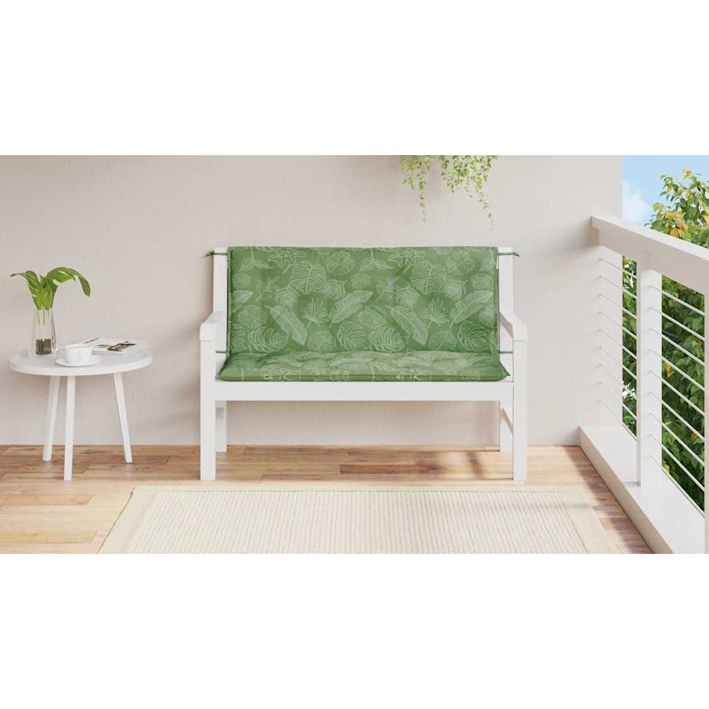 Vidaxl Garden Bench Cushions 2 pezzi Modello fogliare 120x50x7 cm tessuto