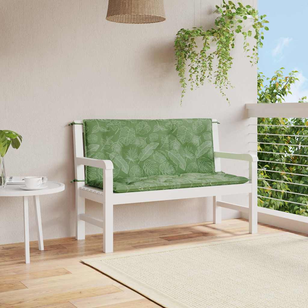 Vidaxl Garden Bench Cushions 2 pezzi Modello fogliare 120x50x7 cm tessuto