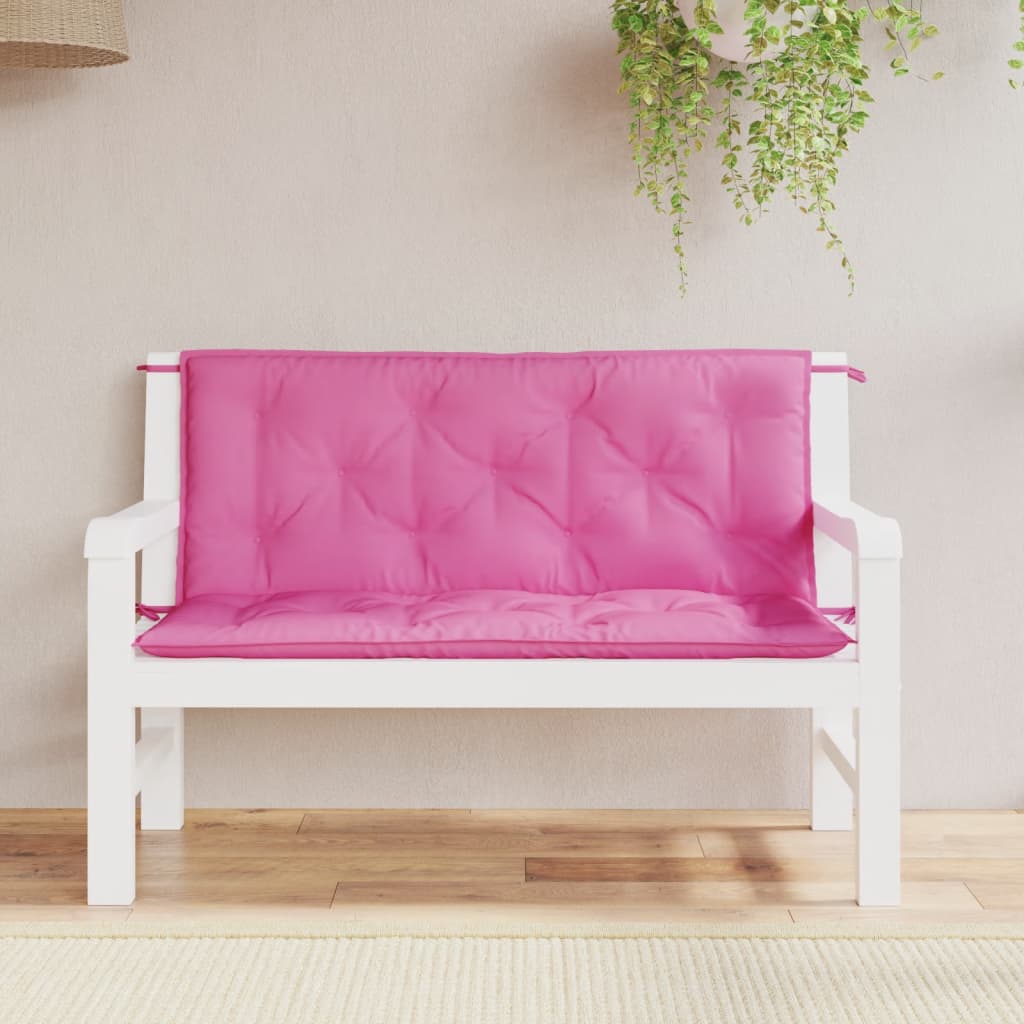 Vidaxl Garden Bench Cushions 2 PCS 120x50x7 cm in tessuto rosa