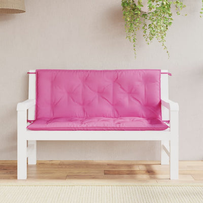 Vidaxl Garden Bench Cushions 2 PCS 120x50x7 CM Fabric Pink
