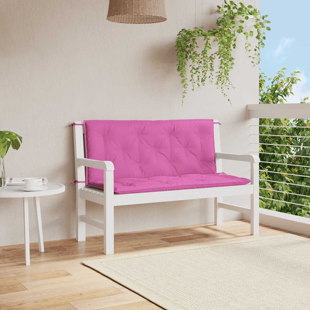 Vidaxl Garden Bench Cushions 2 PCS 120x50x7 cm in tessuto rosa