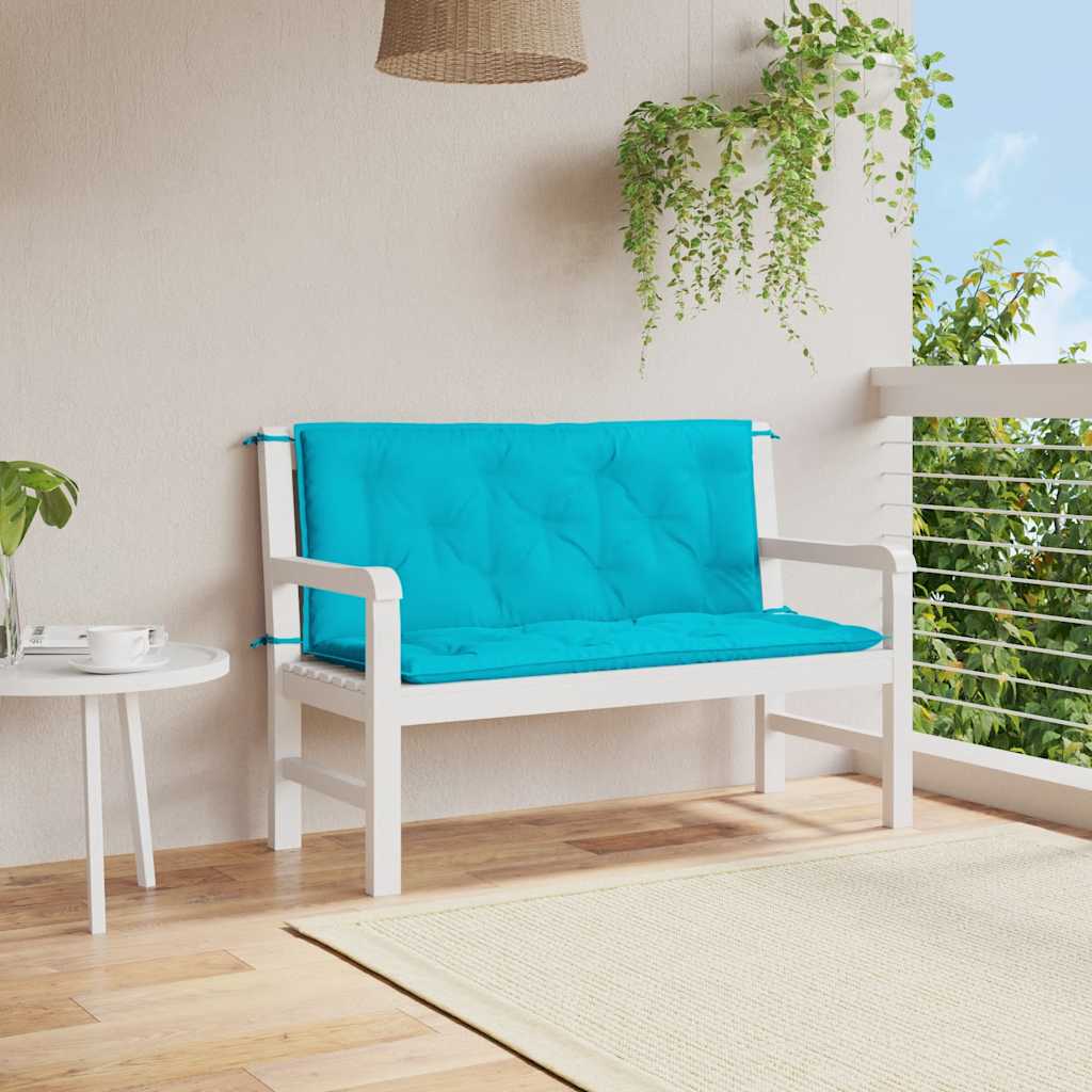 Vidaxl Garden Bench Cushions 2 PCS 120x50x7 cm tessuto turchese