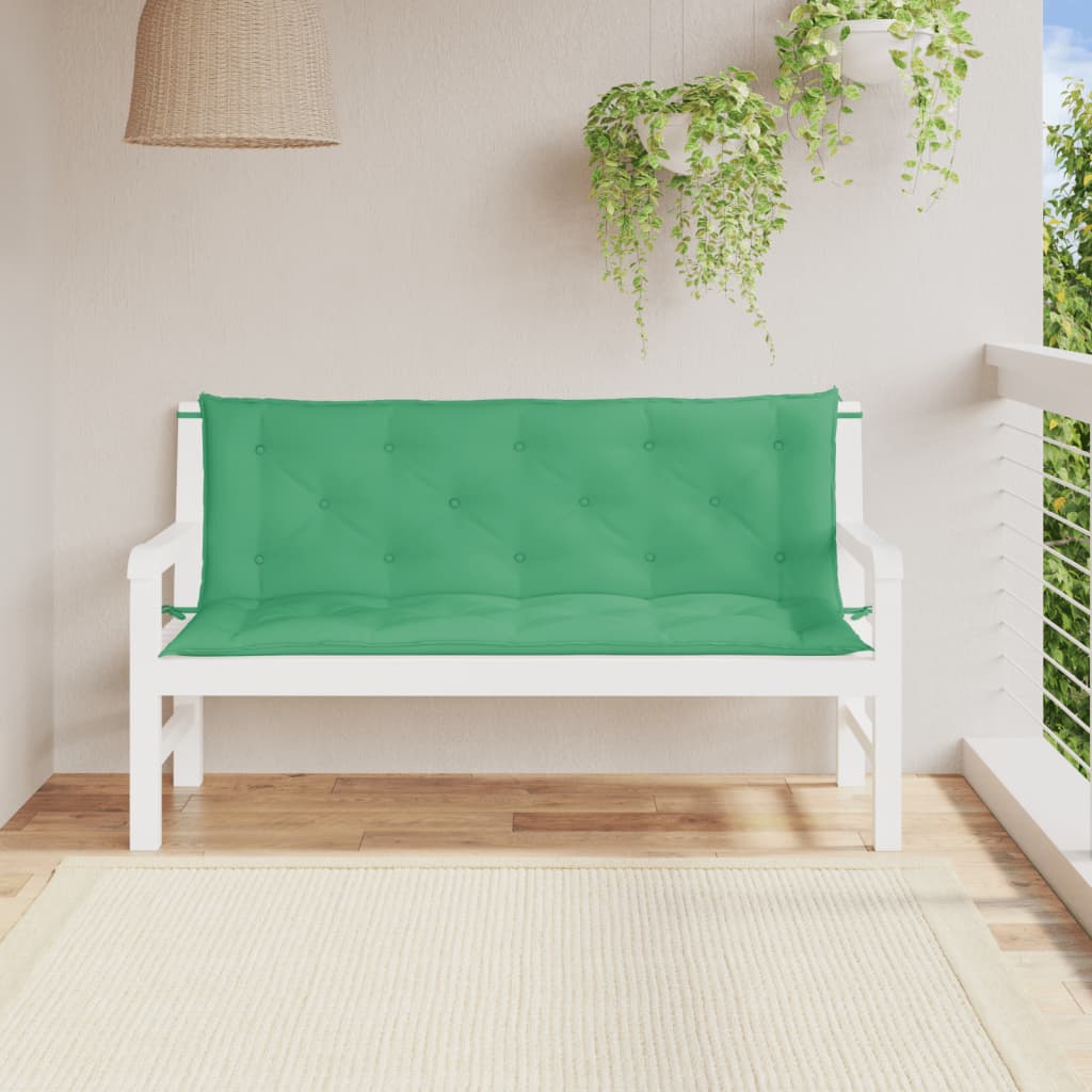 Vidaxl Garden Banch Cushions 2 St 150x50x7 cm tessuto oxford verde