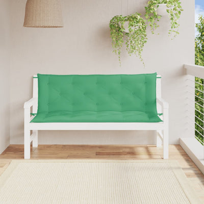 Vidaxl Garden Bench Cushions 2 ST 150x50x7 CM Oxford Fabric Green